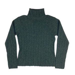 Cullen Merino Wool Silk Blend Green Knit L/S Turtleneck Sweater Women's M